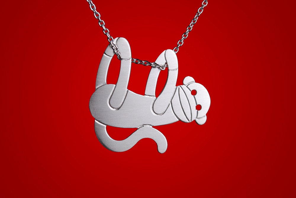 Sock Monkey Necklace
