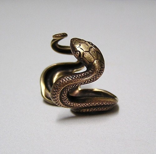 Steampunk SERPENT SNAKE RING, coils wrap around finger