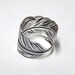 Steampunk ANGEL FEATHER ring, Victorian, Adorable feather wraps around finger, Silver