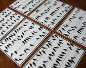 Birds on a Wire Stationery  - Set of 6 Notecards - Handmade Set of Notecards