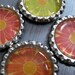 Gerbera Daisy Flattened Bottlecap Magnets - Set of 4