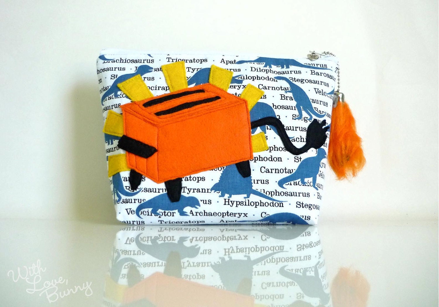 Hooray For The Time-Traveling Toaster Pouch - Zippered - Dinosaurs