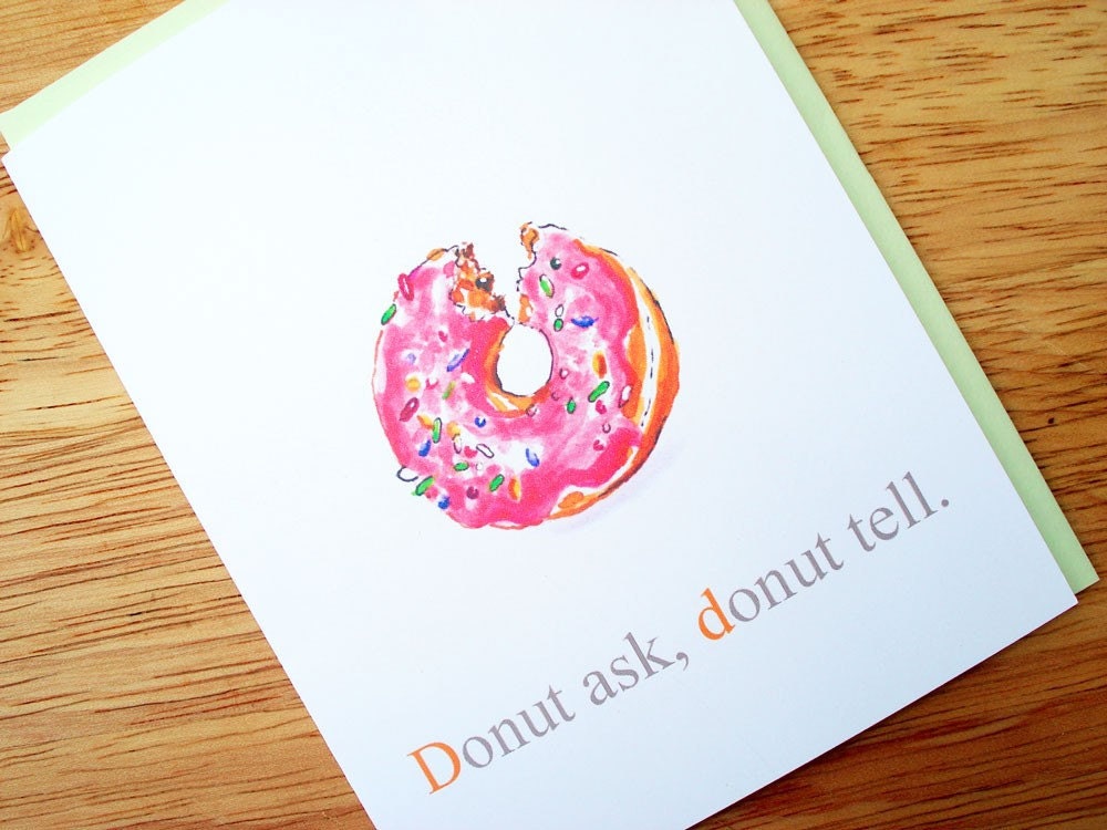 Donut, Sweet, Miss you, Coffee, Office, Party DIYcaption Note Card