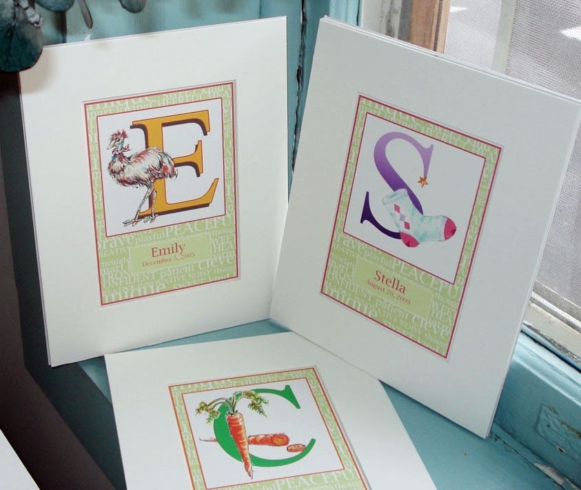 Name Personalized Art Childrens' Alphabet  Decor