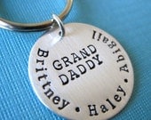 Perfect Gift For Grandfather for Fathers Day - Personalized Hand Stamped Key Chain By Hannah Design