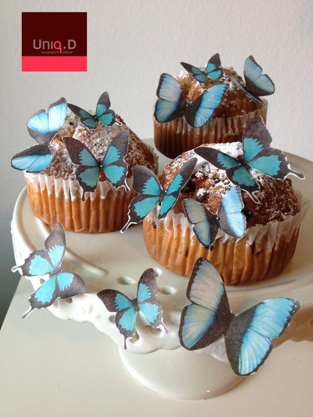 36 PRECUT cupcake butterflies cake toppers - Large Assorted Pink - Edible Wedding Favors - Food Accessories by Uniqdots on Etsy