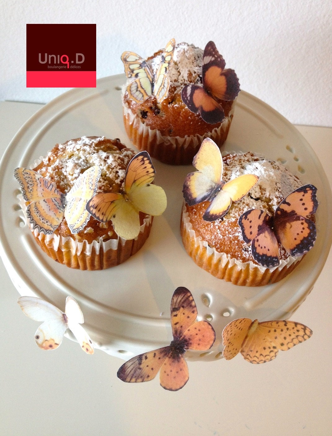 36 PRECUT cupcake butterflies cake toppers - FREE SHIPPING - cake decoration - set 36 edible toppers - Food Accessories by Uniqdots on Etsy