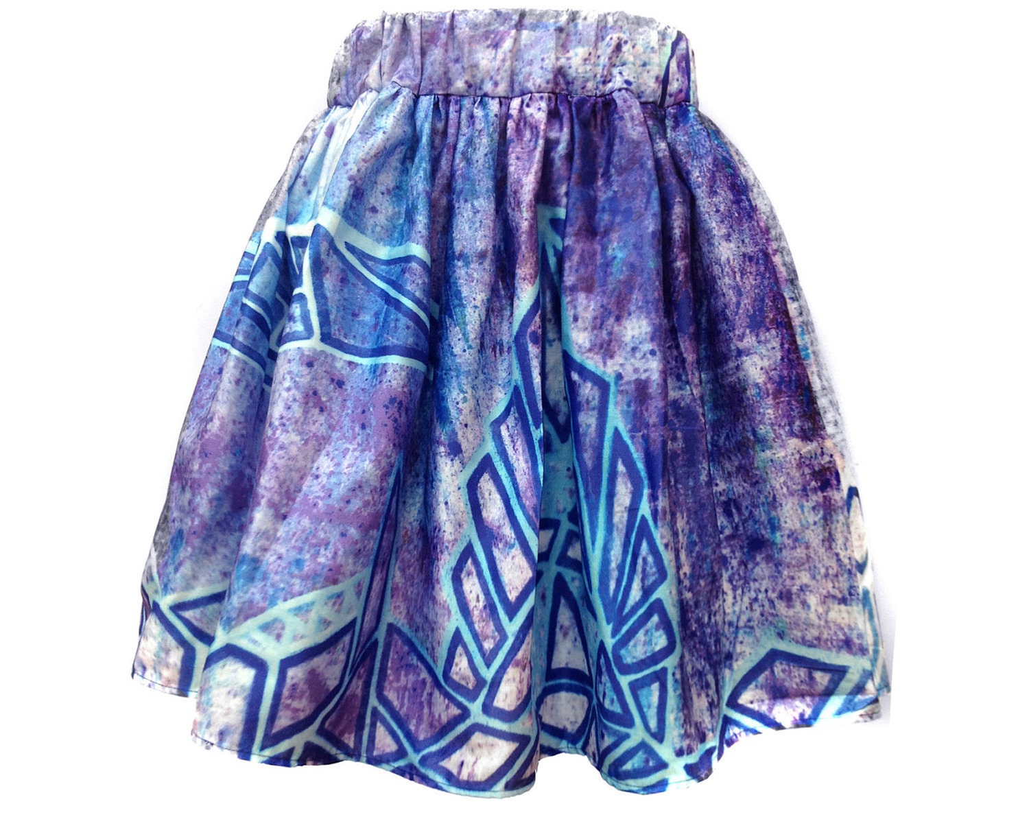 SALE. Blue Triangle Print Skirt