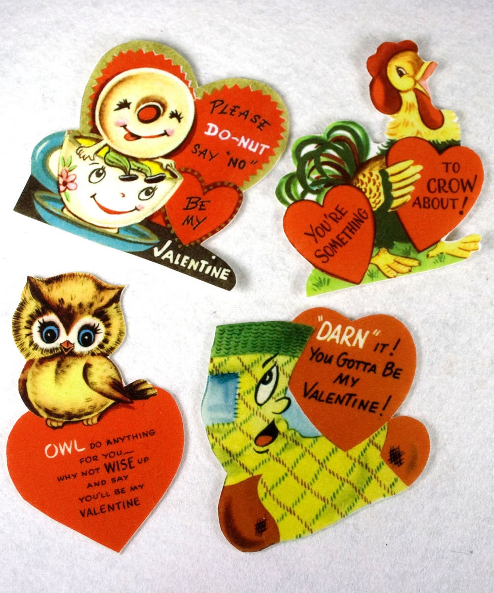Vintage Valentine Card Garland