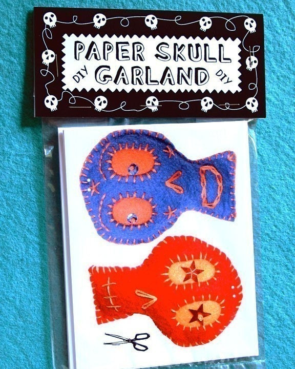 DIY Colorful Paper Skull Garland