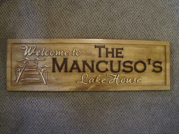 Personalized Family Name Signs CARVED Custom Wooden Sign Last name 