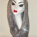 Dark silver sequin snood hood / scarf GaGa