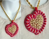 BIG LOVE Heart Necklace Statement Bling