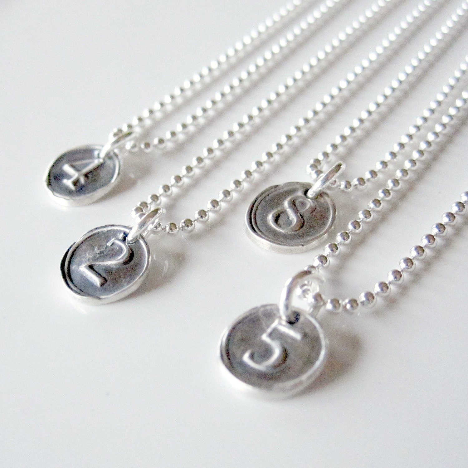 Number Necklace, Fine Silver, PMC Necklace - Lucky Number