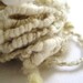 Super Coil Hand Spun White Natural Egyptian Cotton, Linen, Flax, Merino, Silk, Wensleydale Fiber Blend Yarn 22yards
