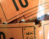 vintage tickets, orange and black tickets, halloween decor, black and orange tickets, vintage halloween supplies