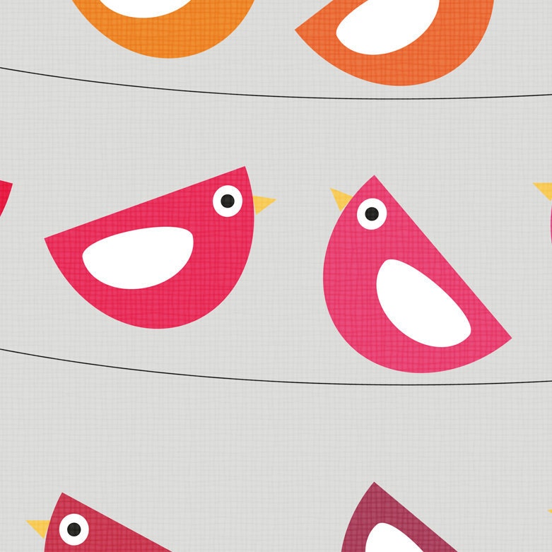Chirpy and colorful Birds -  giclee print - fine art paper A4
