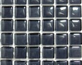 SALE Pewter Gray Glass Tiles Mini Tesserae Mosaic Squares - 100 3/8 Inch Tiles