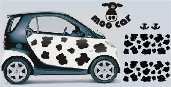 Moo Car cow spots custom car sticker kit by EvoCave on Etsy