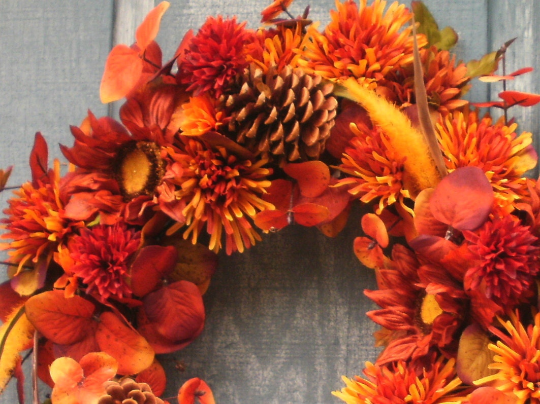 Colors of Autumn Wreath by Silk N Lights Designs