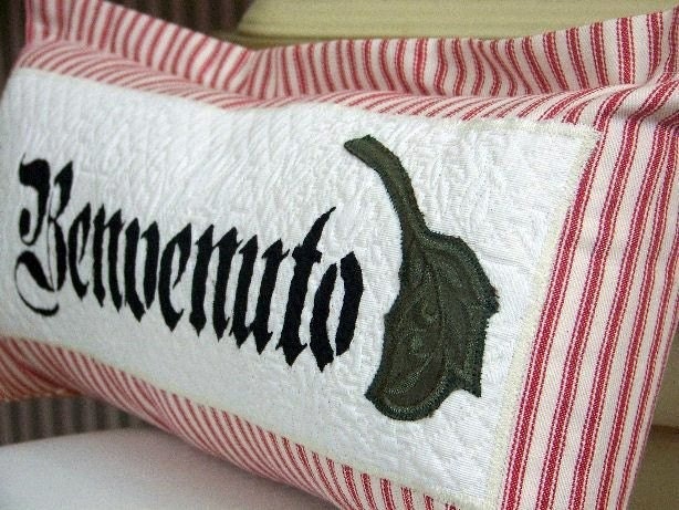 BENVENUTO Welcome Bolster Pillow cushion Italian