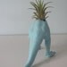 Upcycled Dinosaur Planter - Blue Tyrannosaurus Rex with Tillandsia Air Plant
