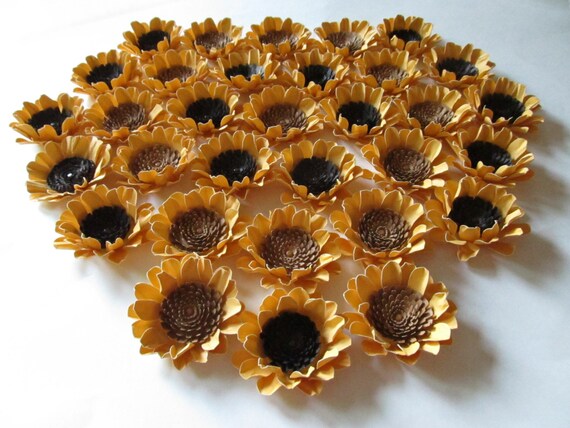 Wedding Paper Sunflowers 100-2 1/2 inch Made to Order Handmade