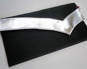 Cocktail Party Clutch Bag Silver Leather FINAL SALE