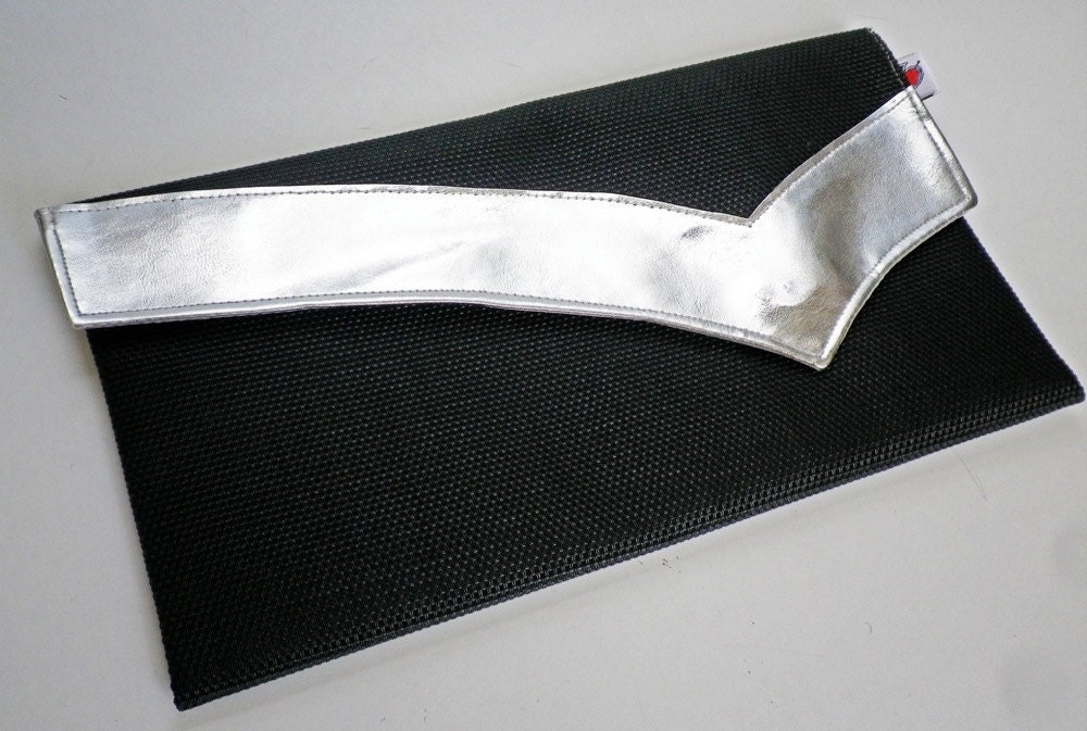 Cocktail Party Clutch Bag Silver Leather FINAL SALE