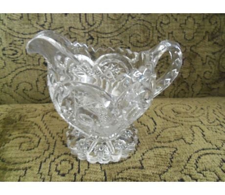Cut Glass Pitcher Creamer Vintage