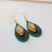 Turquoise Moon - Turquoise, Black and Gold Handwoven Thread Earrings