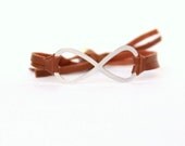 Infinity - Brown Leather and Silver Rhinestone