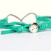 Infinity - Turquoise Leather and Silver Rhinestone