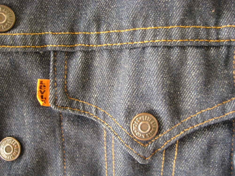 1970's child's vintage Levi's jean jacket size 5 orange tag
