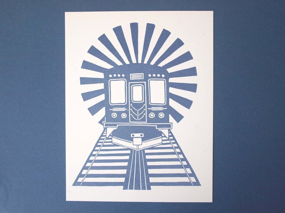 CTA Train Print: Blue OR Silver