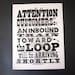 Chicago El Inbound Train Letterpress Print BLACK SILVER