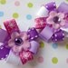 VIOLET - Set of 2 Flower Loop Hair Bow Clips