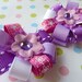 VIOLET - Set of 2 Flower Loop Hair Bow Clips