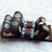 BUY 4 GET 1 FREE - DAISY DAISY (Blue n Brown) - Set of 2 Boutique Style Hair Bow Clips
