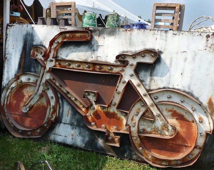 Vintage Metal Bicycle Sign 8x10 Photo Print