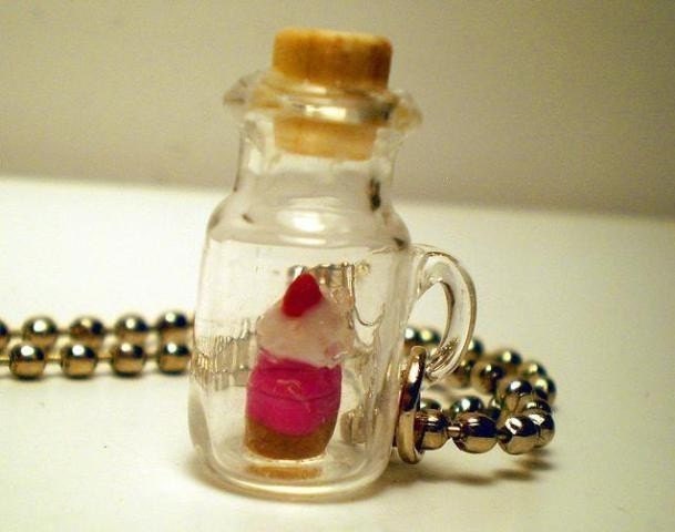 Teeny Tiny Cupcake in a Jar Necklace