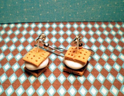 Miniature S'mores Earrings