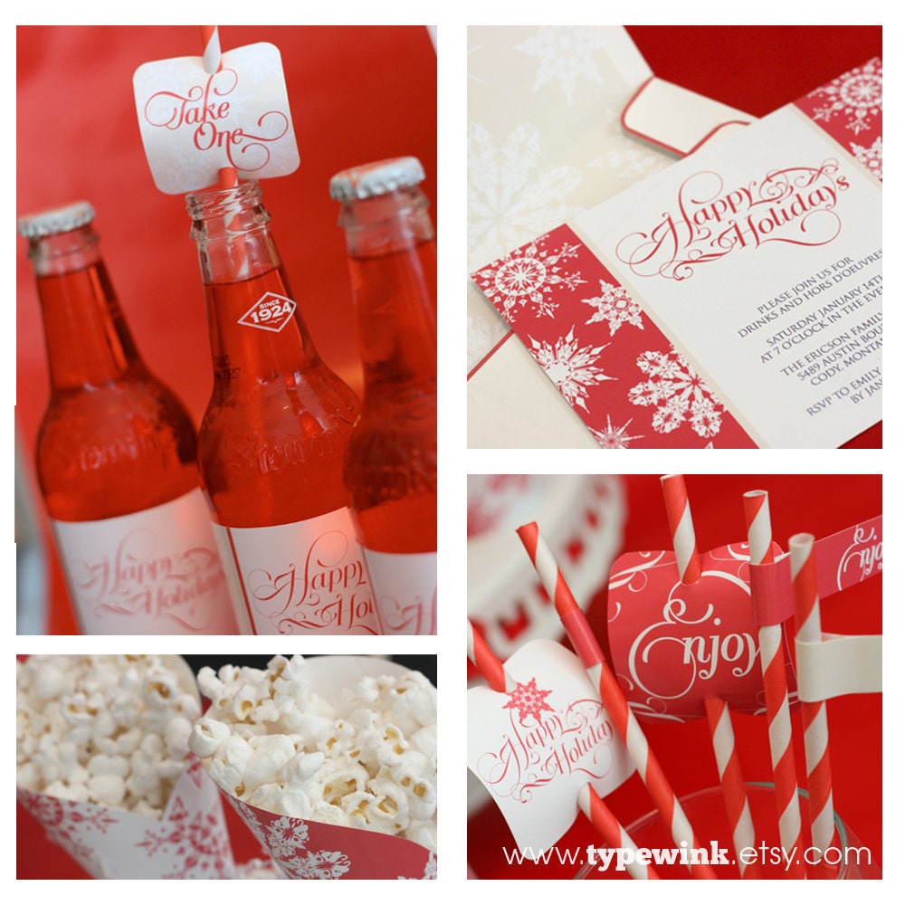 Happy Holidays Party - Printable - Editable Il_570xn