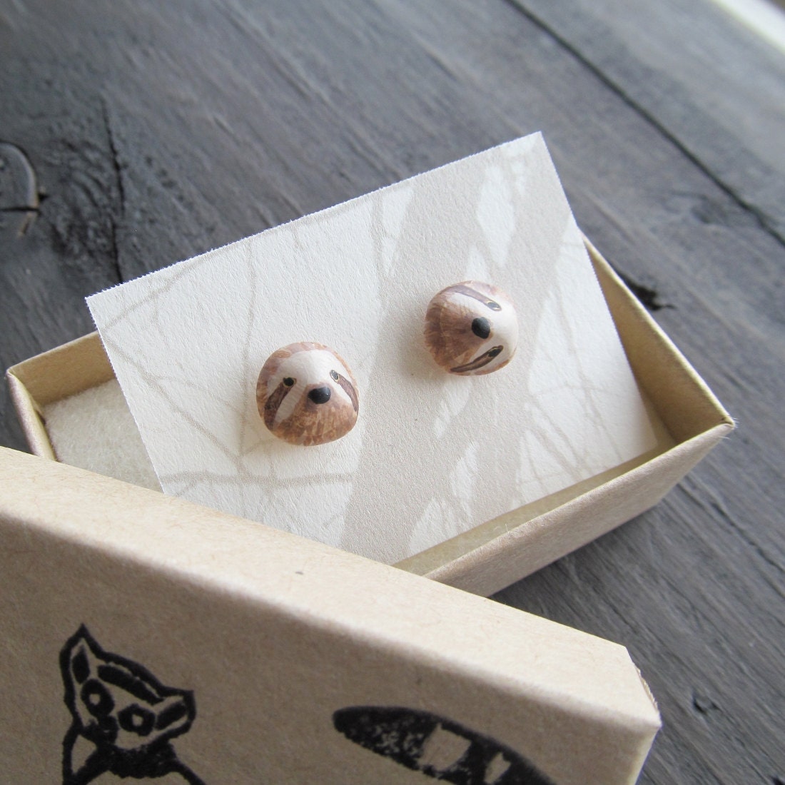 sloth post earrings