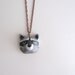 raccoon head pendant necklace