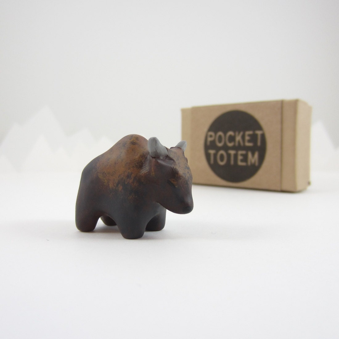 Buffalo  pocket totem figurine
