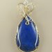 Lapis Designer Cabochon Wire Wrapped Pendant.