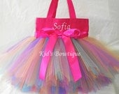 Personalized Hot Pink Rainbow Fairy Monogrammed Tutu Tote Bag - Personalized Tutu Bag