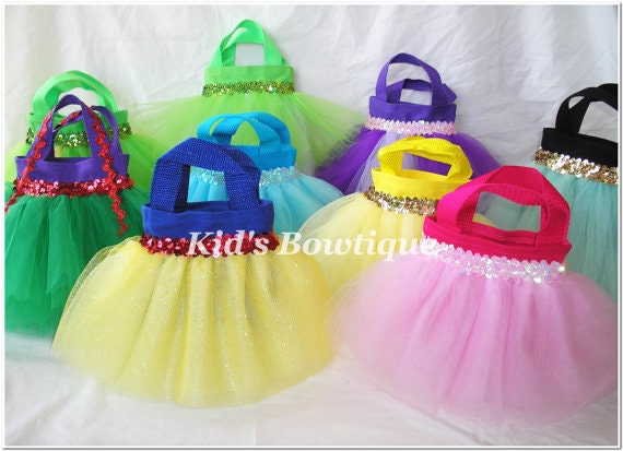 Set of 16 Disney Princesses Inspired Party Favor Tutu Bags