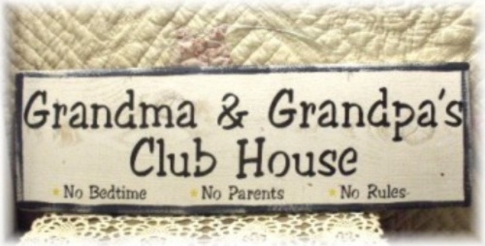 Grandma And Grandpa's Clubhouse Sign Primitive White Wood Fence Board Custom